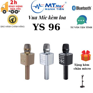 [Tặng chân Micro ] MIC KARAOKE BLUETOOTH YS-96 , Micro Gia đình Mic Hát Không Dây YS 96 Âm Vang Bass Trầm Ấm Lọc Âm Tốt