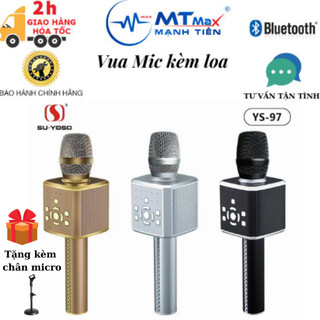 {Tặng kèm kẹp mic] Micro kiêm loa karaoke bluetooth Không dây YS97 YS 97 cao cấp, âm thanh cực chất điều chỉnh tone