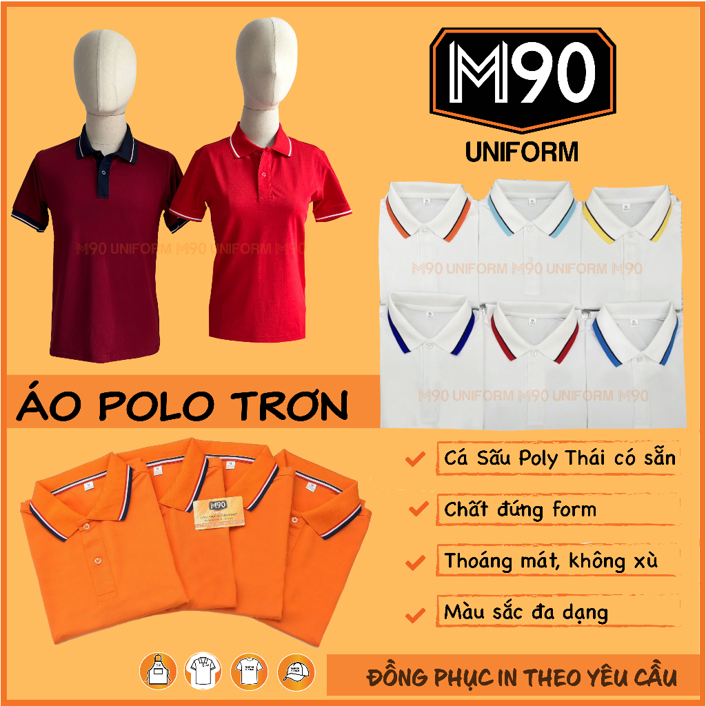 Áo thun Polo Trơn áo phông trơn áo thun có cổ