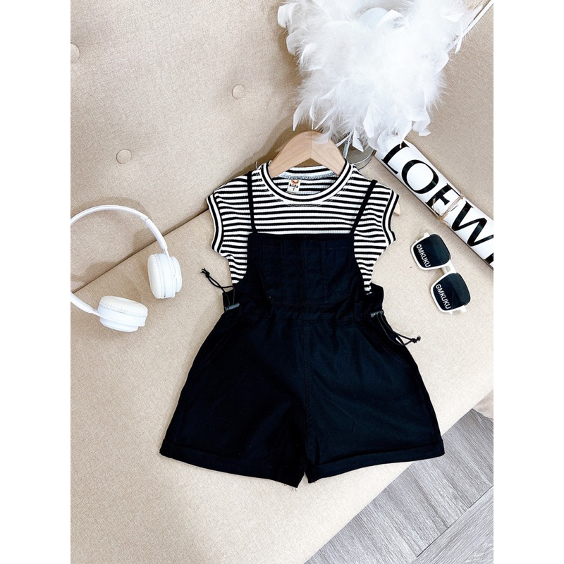 Set yếm kaki xinh cho bé gái