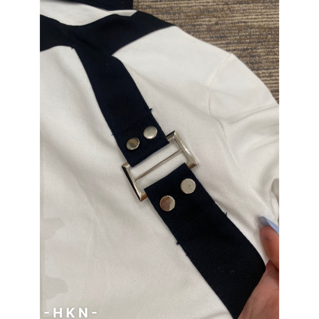 Áo Polo Nam MCQ Phối Khoá Viền Vai Cao Cấp - Áo Phông MCQ Nam Nữ Cổ Bẻ Full Box