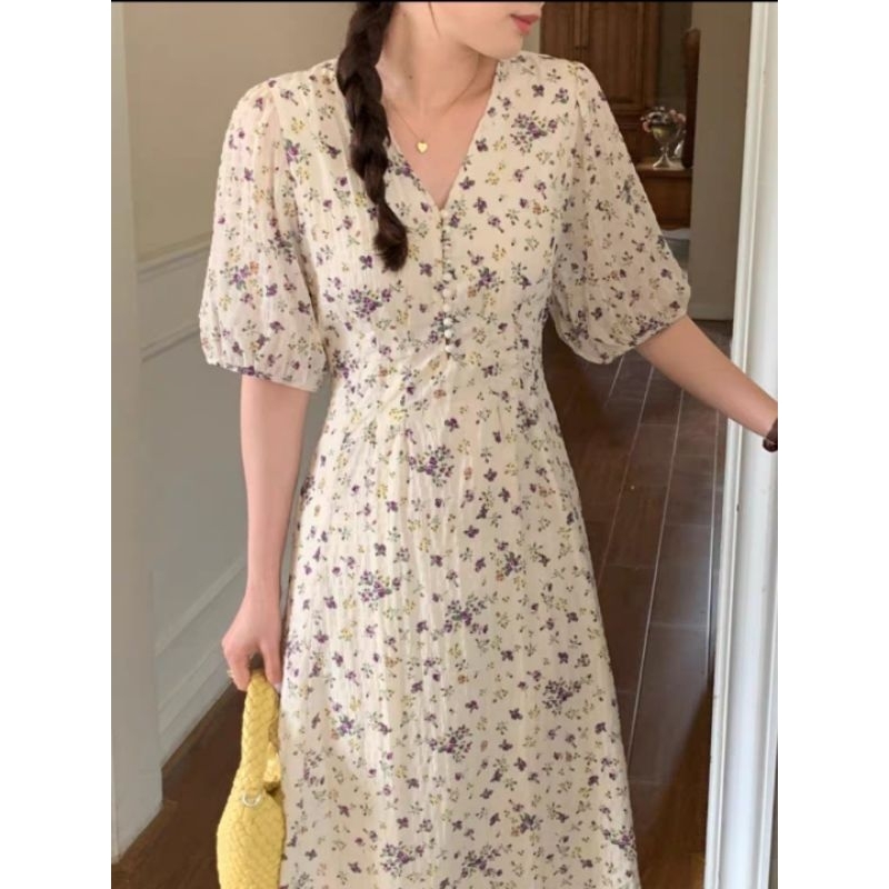 (Sẵn) new arrival Váy hoa nhí tím free size, nàng thơ mùa hè