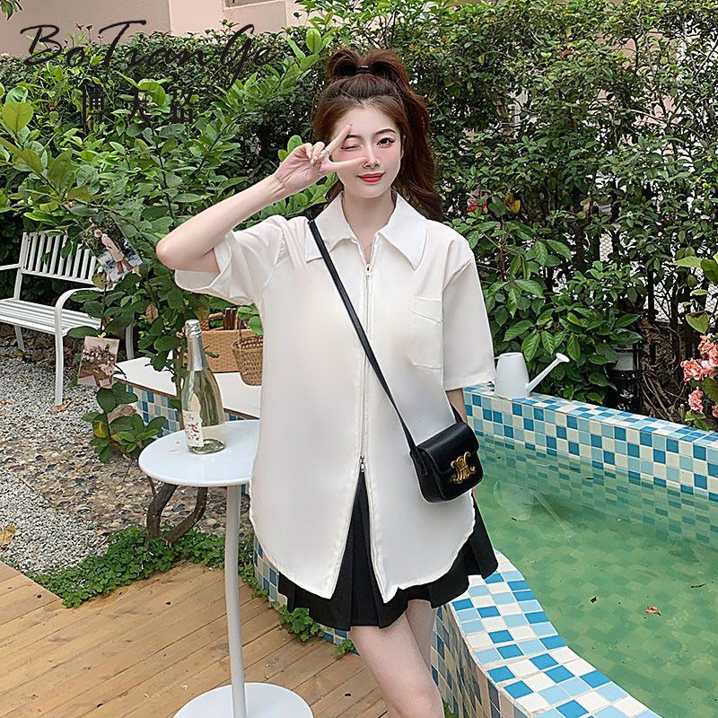 Áo sơ mi trơn cổ bẻ khóa 2 đầu 3 màu cực hot