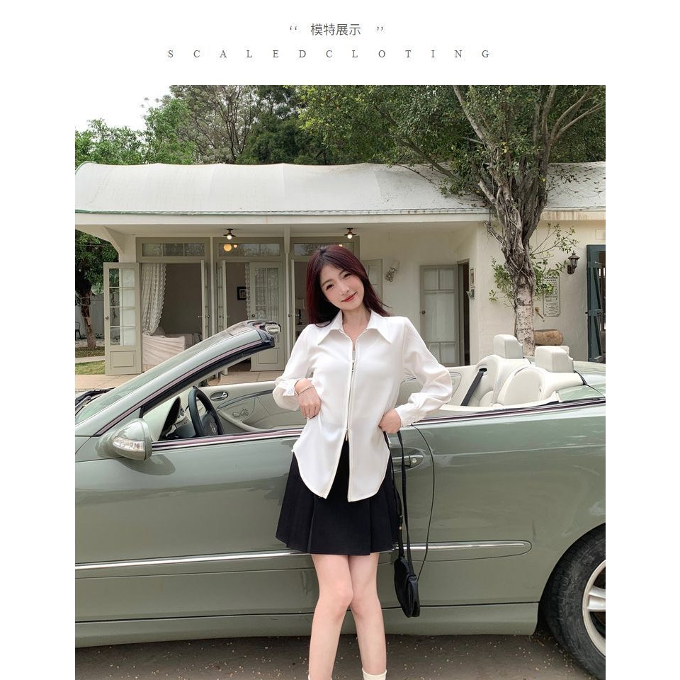 Áo sơ mi trơn cổ bẻ khóa 2 đầu 3 màu cực hot