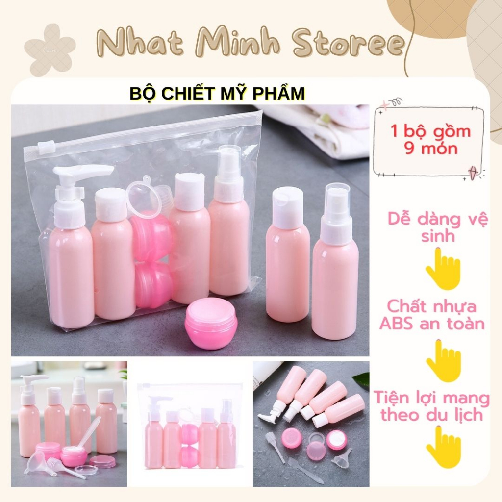 Bộ Chiết Mỹ Phẩm Du Lịch 9 Món Mini Tiện Lợi