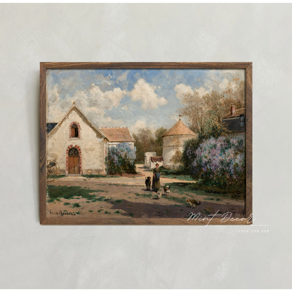 Tranh Khung Gỗ Rustic Vintage French Country - Tranh Treo Tường Chống Thấm Nước