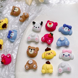 Cặp charm gấu kute-charm gấu dâu trang trí móng tay