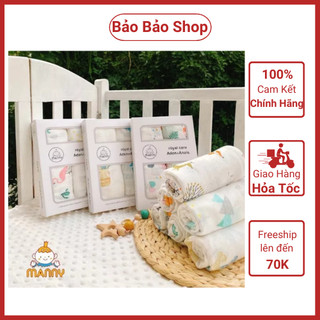 Hộp 2 khăn manny, kiluta, aden & anais sợi tre cao cấp siêu mềm mịn