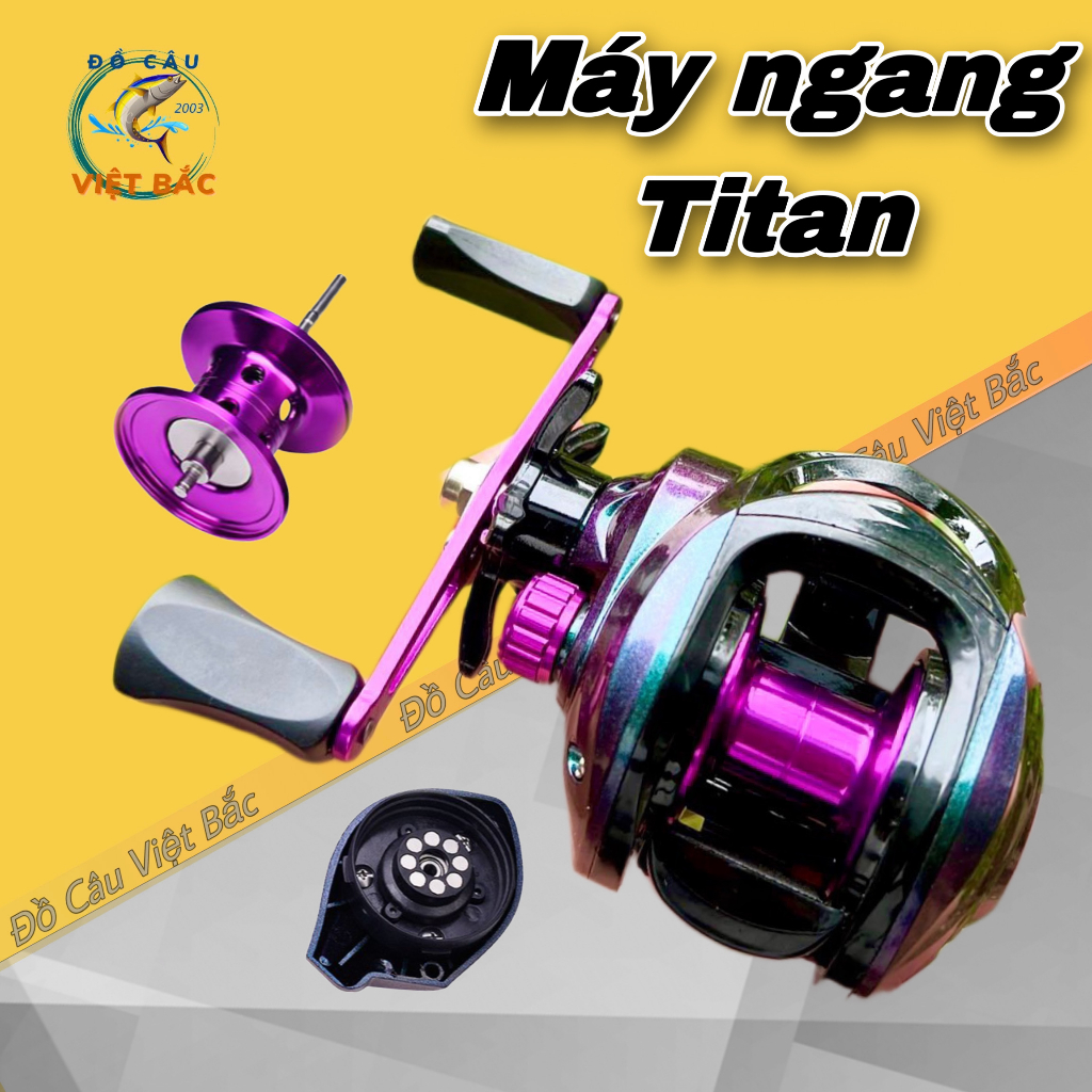 (QUÀ TẶNG KHOÁ LINK) Máy Câu Cá Ngang Titan Ánh Tím GLE201 Máy câu lure mồi giả cao cấp Đồ Câu Việt Bắc