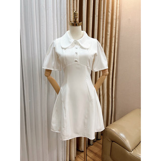 Đầm công sở cổ sen nút bọc