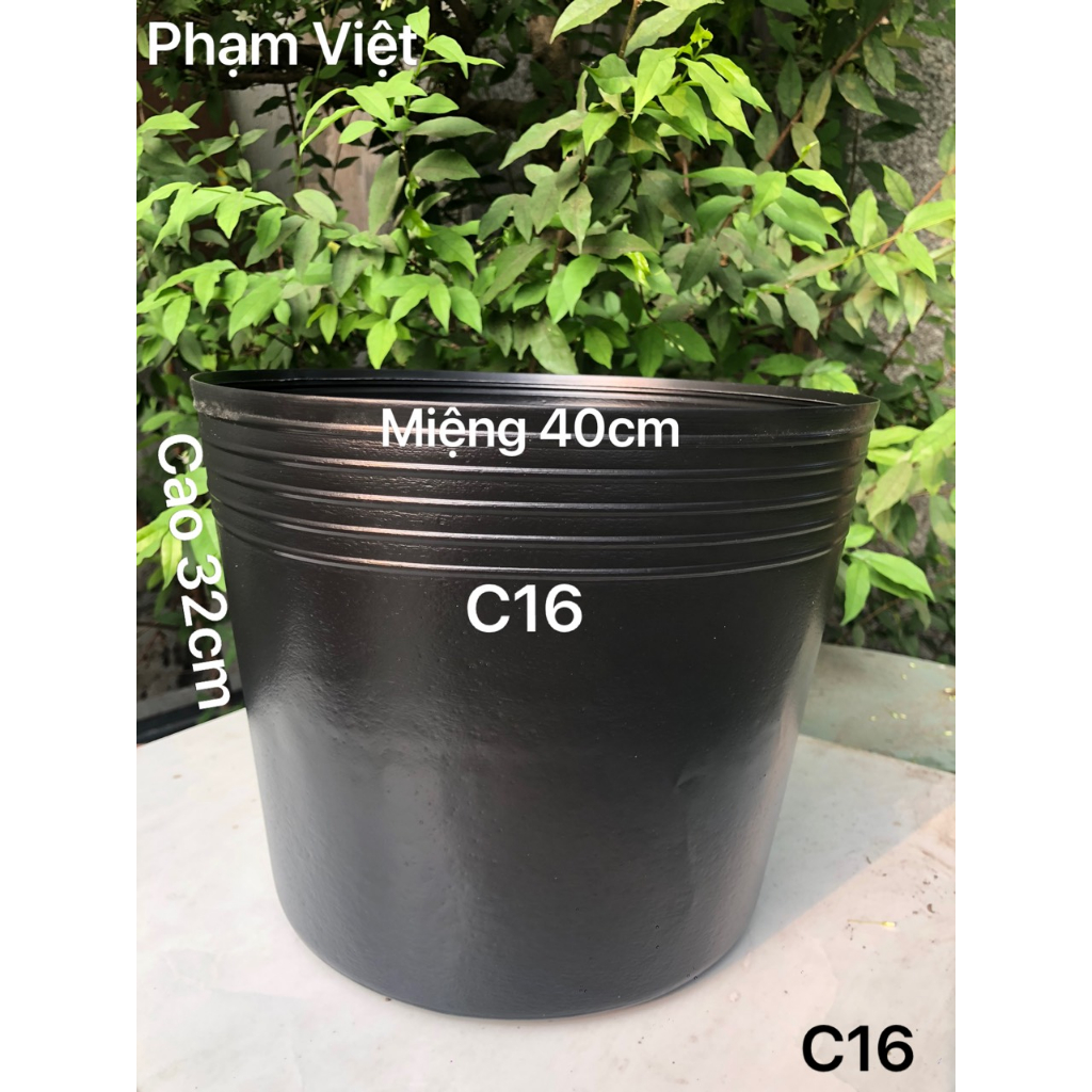 { 20 Cái } Chậu Nhựa Trồng Cây C16 Đen Mềm Dày Dặn