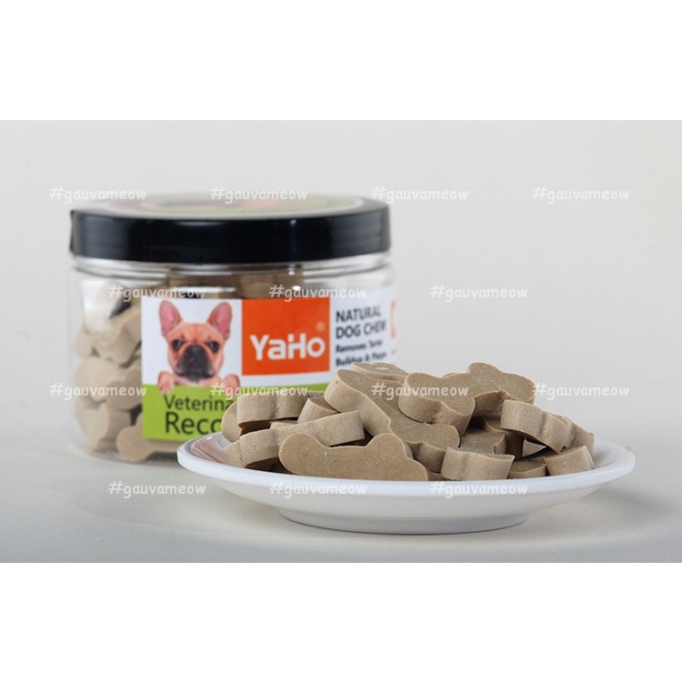 Bánh Xương gặm ăn vặt sạch răng Dental Chews Yaho cho chó 220gr hình xương nhỏ vị Bò/vị Gà
