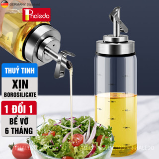 Lọ đựng dầu ăn tự mở nắp thông minh bằng thuỷ tinh boroslicate, vòi inox 304 cao cấp đa năng cho gia đình Phaledo
