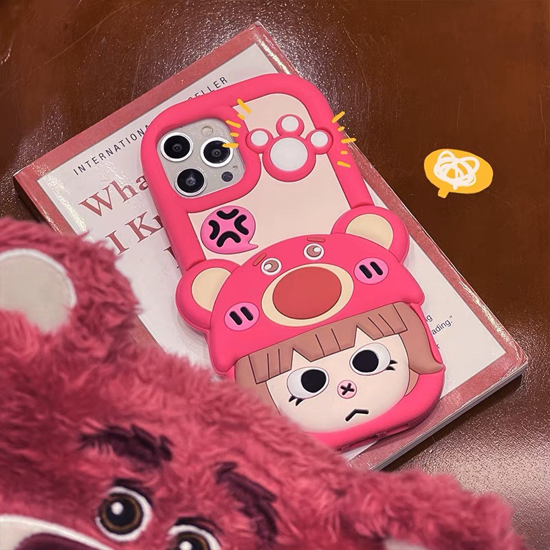 Ốp cô bé gấu dâu siêu xynh 6plus/7plus/x/xs/xsm11/12/13/14/pro/max/plus/promax