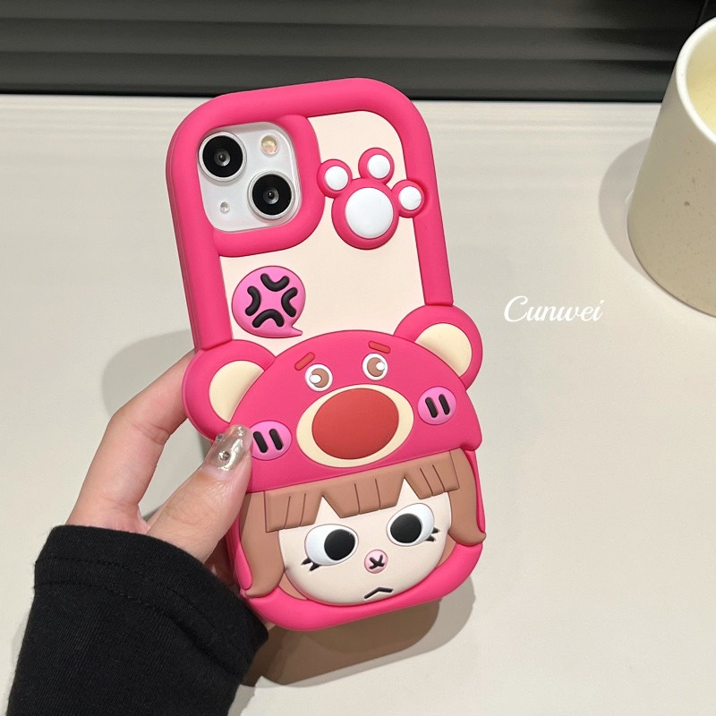 Ốp cô bé gấu dâu siêu xynh 6plus/7plus/x/xs/xsm11/12/13/14/pro/max/plus/promax