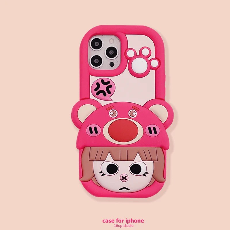 Ốp cô bé gấu dâu siêu xynh 6plus/7plus/x/xs/xsm11/12/13/14/pro/max/plus/promax