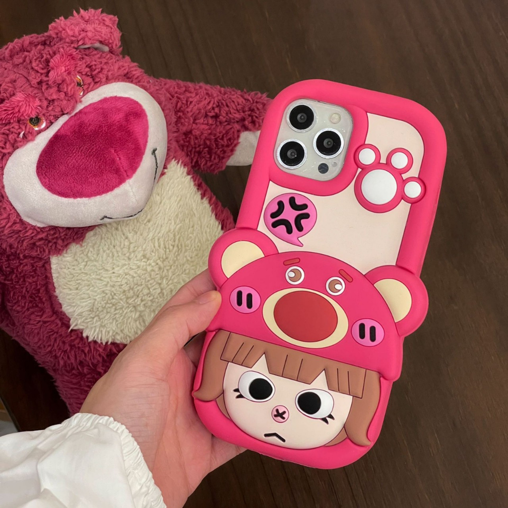 Ốp cô bé gấu dâu siêu xynh 6plus/7plus/x/xs/xsm11/12/13/14/pro/max/plus/promax