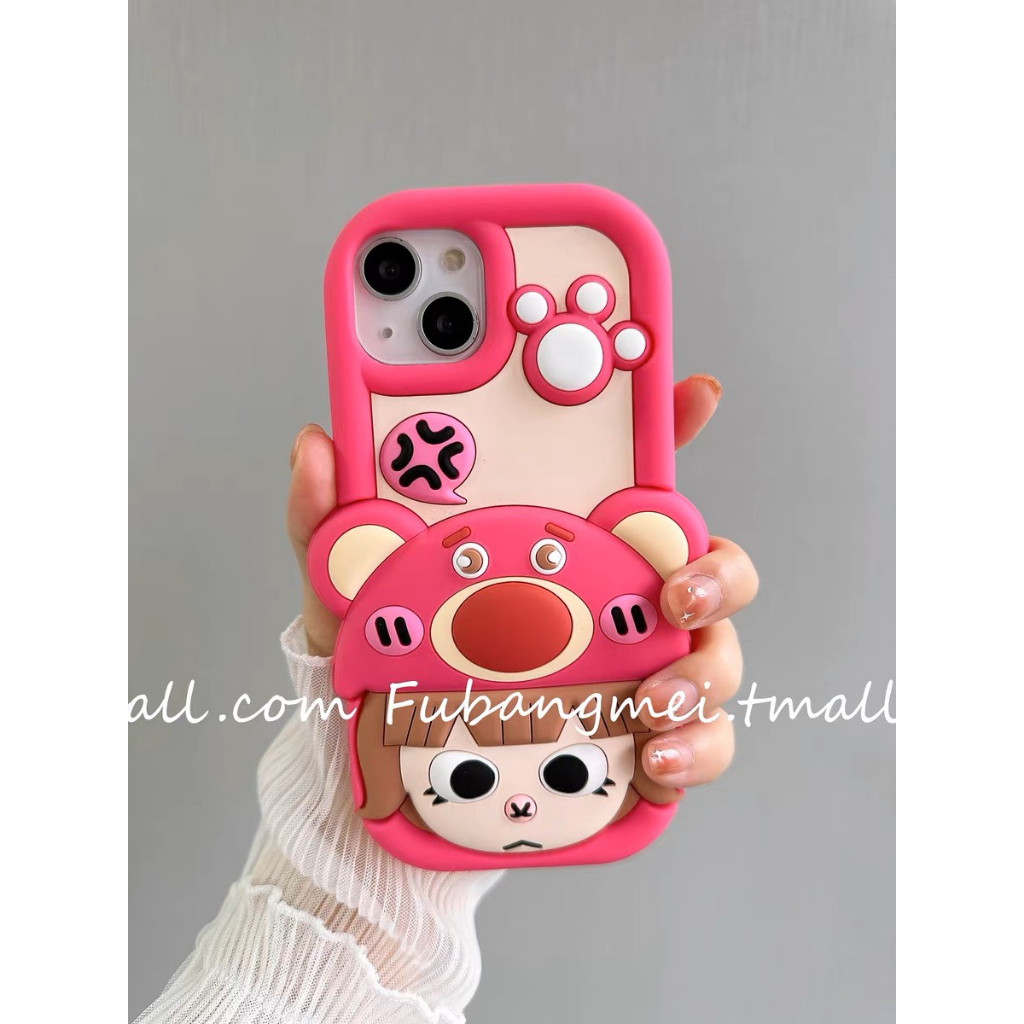 Ốp cô bé gấu dâu siêu xynh 6plus/7plus/x/xs/xsm11/12/13/14/pro/max/plus/promax