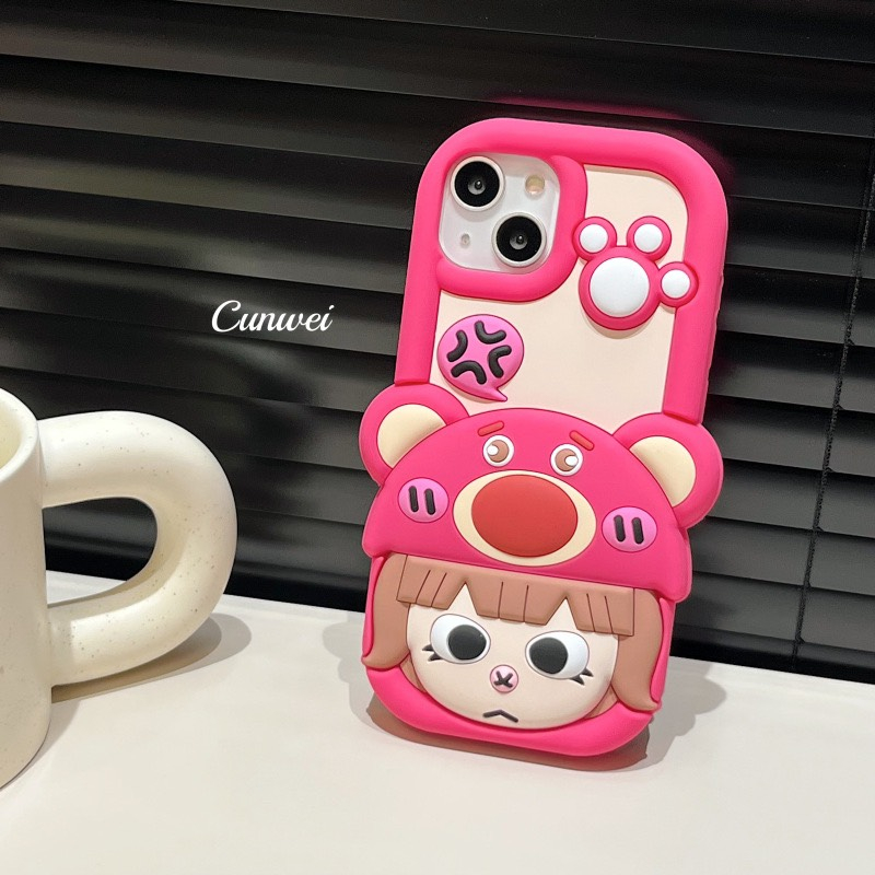 Ốp cô bé gấu dâu siêu xynh 6plus/7plus/x/xs/xsm11/12/13/14/pro/max/plus/promax