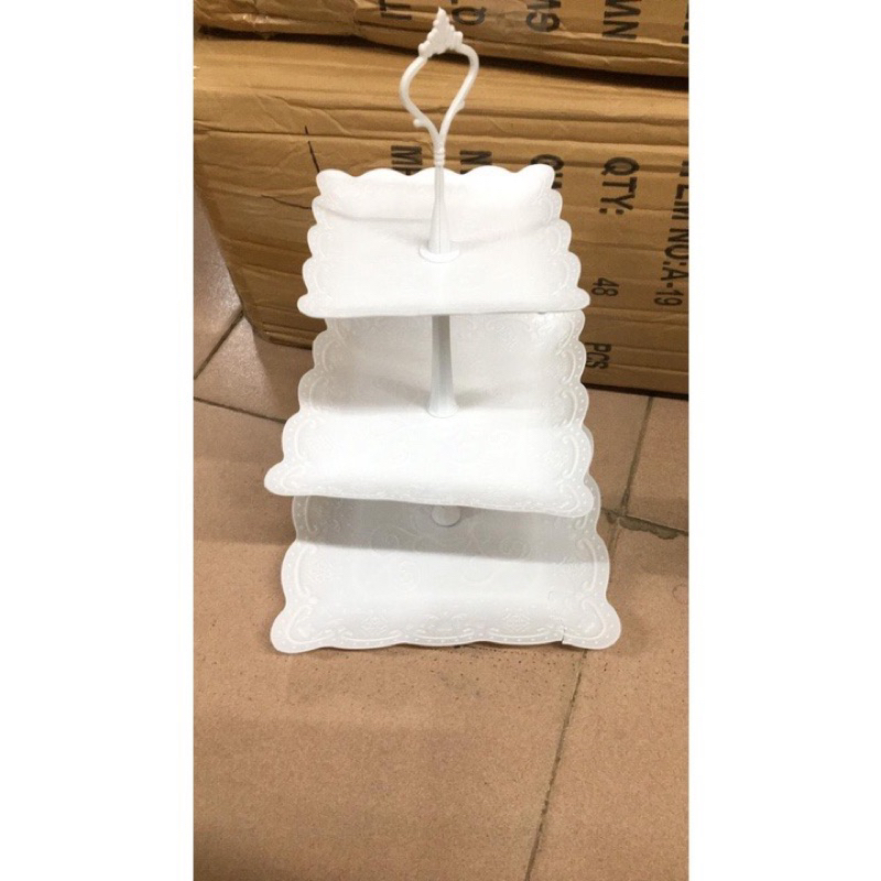 Khay 3 tầng đựng hoa quả, cupcakes, bánh kẹo trang trí bàn tiệc