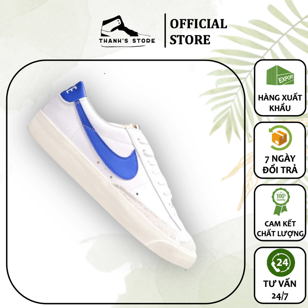 Giày thể thao nam nữ trắng xanh giày BLAZER LOW 77 VINTAGE _ hàng xuất khẩu thời trang chính hãng - NBL77W