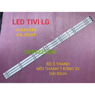 Lg 43uk6340 bộ 3 thanh mỗi thanh 7 led 3v dùng cho tivi lg 43uk6340 43lj550t 43lk5700 giá bán là 1 bộ 3 thanh 7 led