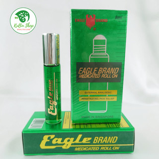 Dầu gió xanh Con Ó Singapore dạng lăn 8ml chính hãng Eagle Brand Medicated Roll on