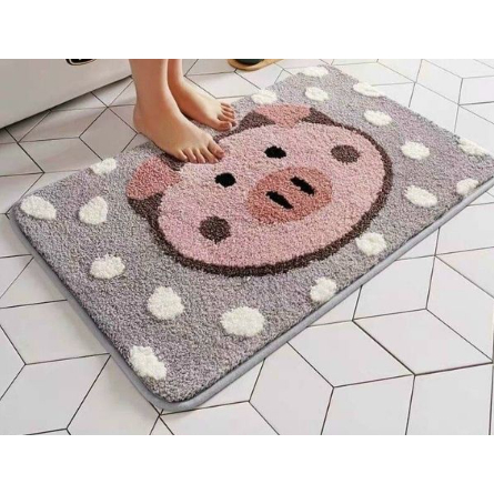 Thảm lau chân 3D lông cừu cao cấp thấm hút tốt, thảm chùi chân chống trơn trượt nhà tắm, phòng khách, phòng ngủ