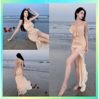 Đầm maxi xẻ tà hở lưng phong cách nữ thần sexy thời trang nữ hebe's X31