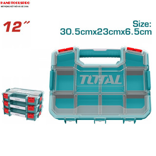 Hộp nhựa nhiều ngăn đựng linh kiện 2 kích thước 31x230x65mm  và 370x290x65mm Total TPBX1121