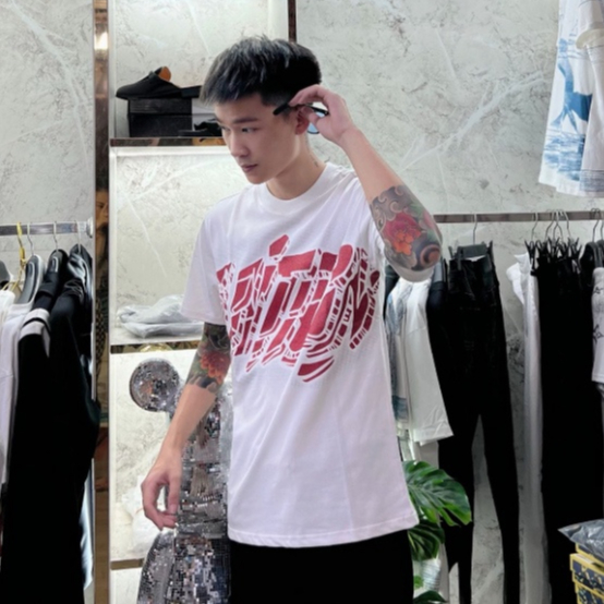 Áo Thun Nam Nữ LV Siêu Cấp Bản Nhũ Rắc Kim Tuyến Đỏ, Áo Phông Nam Nữ Chất Liêu Cotton Co Dãn Hai Chiều 12