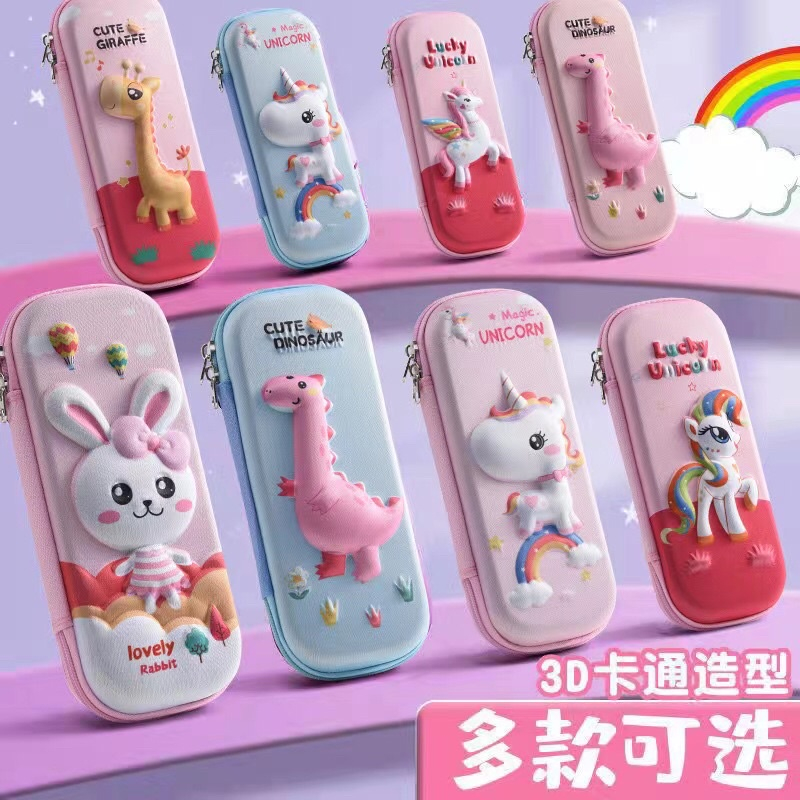 Hộp bút ví bút 3D cao cấp in hình dễ thương cho học sinh cấp 1