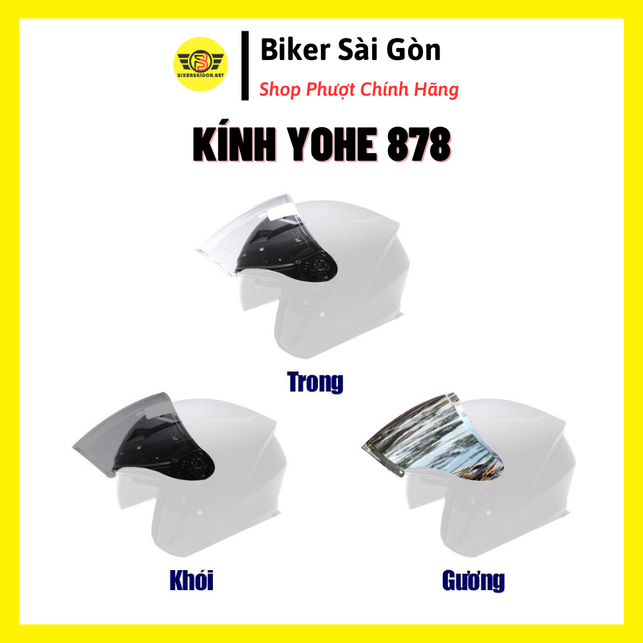 KÍNH CHẮN YOHE 878 MÀU TRONG, KHÓI (KHÔNG BAO GỒM MŨ BẢO HIỂM) - Biker Sài Gòn