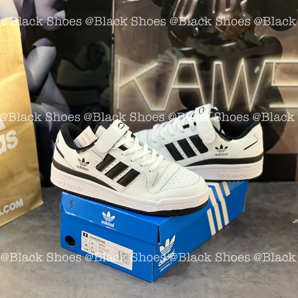 Giày Thể Thao AD Forum 84 Black White Forum Bassic Quai Dán Đen Trắng Học Sinh Sinh Viên