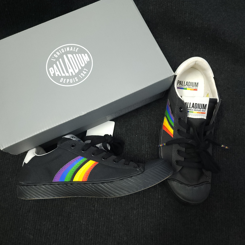 Xả hàng Giày Palladium nam cổ thấp màu xanh mực đen
