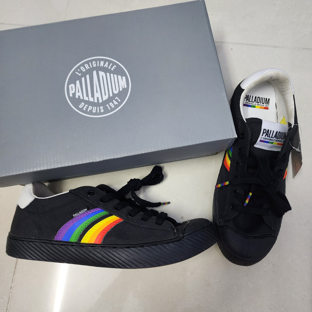 Xả hàng Giày Palladium nam cổ thấp màu xanh mực đen