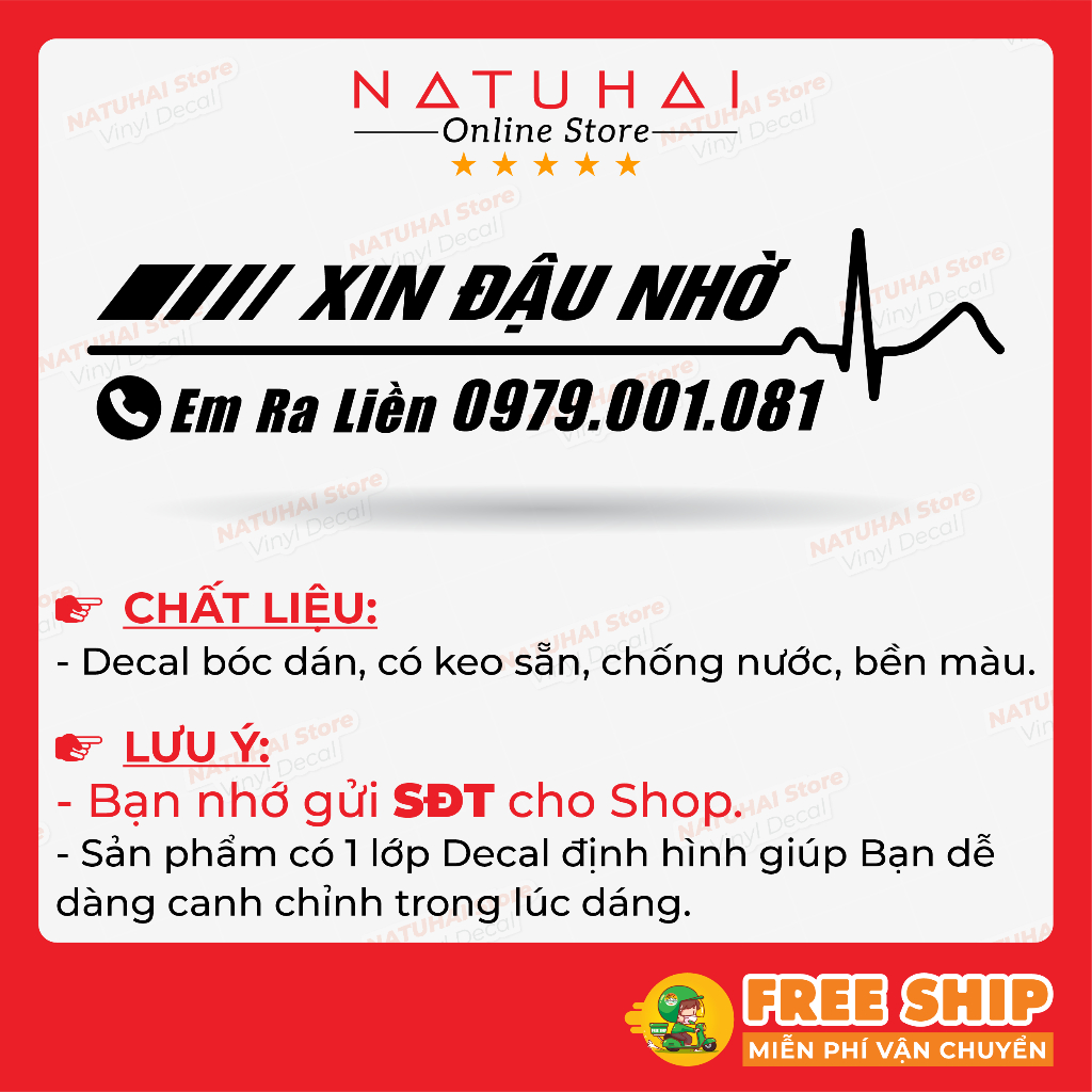 Decal xin đậu nhờ em ra liền có số điện thoại giúp bạn tránh được rủi ro khi đậu xe nhầm chỗ, 7 ngày đổi trả miễn phí
