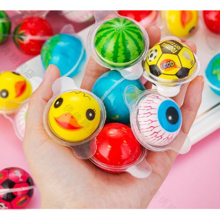 kẹo dẻo có nhân hình con mắt / địa cầu / dâu / đào