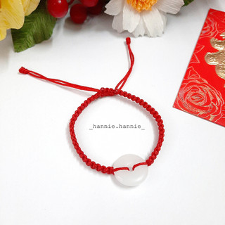 🍀(Đỏ/Đen/Xanh lá) Vòng tay chỉ đồng xu dây rút may mắn đeo tay nam nữ handmade đơn giản