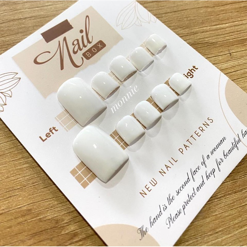 Móng up nailbox chân trắng sơn trơn (ib được chọn màu)