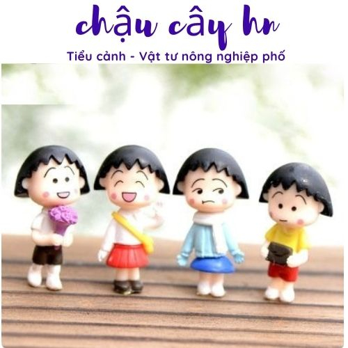 🔥Tiểu cảnh mini, mô hình Cô bé Maruko làm phụ kiện trang trí terium, sen đá, xương rồng, làm mô hình