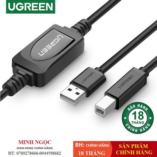 Dây cáp máy in usb 2.0 dài 10m có ic khuếch đại ugreen 10374 - hàng chính hãng