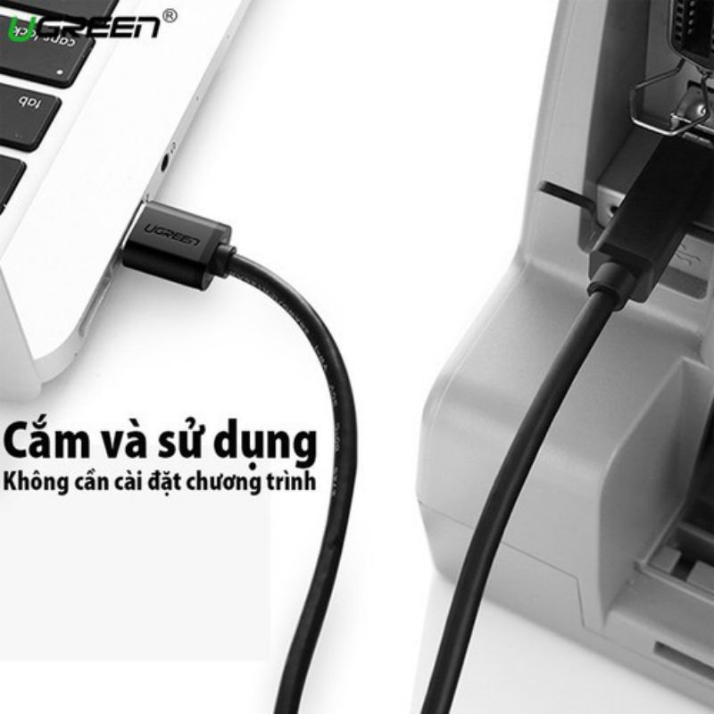 Dây cáp máy in USB 2.0 dài 10m có IC khuếch đại Ugreen 10374 - Hàng Chính Hãng