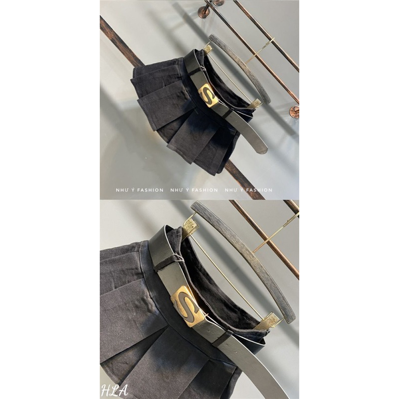 Chân váy jean kèm đai