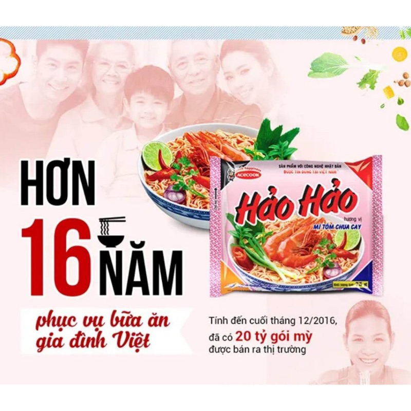 THÙNG 30 GÓI MÌ HẢO HẢO CHUA CAY