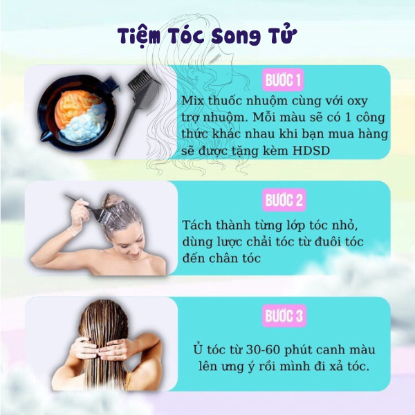 Sét Nhuộm Tóc Màu Phúc Bổn Tử Nhuộm Tại Nhà Kèm Oxi Và Găng Tay