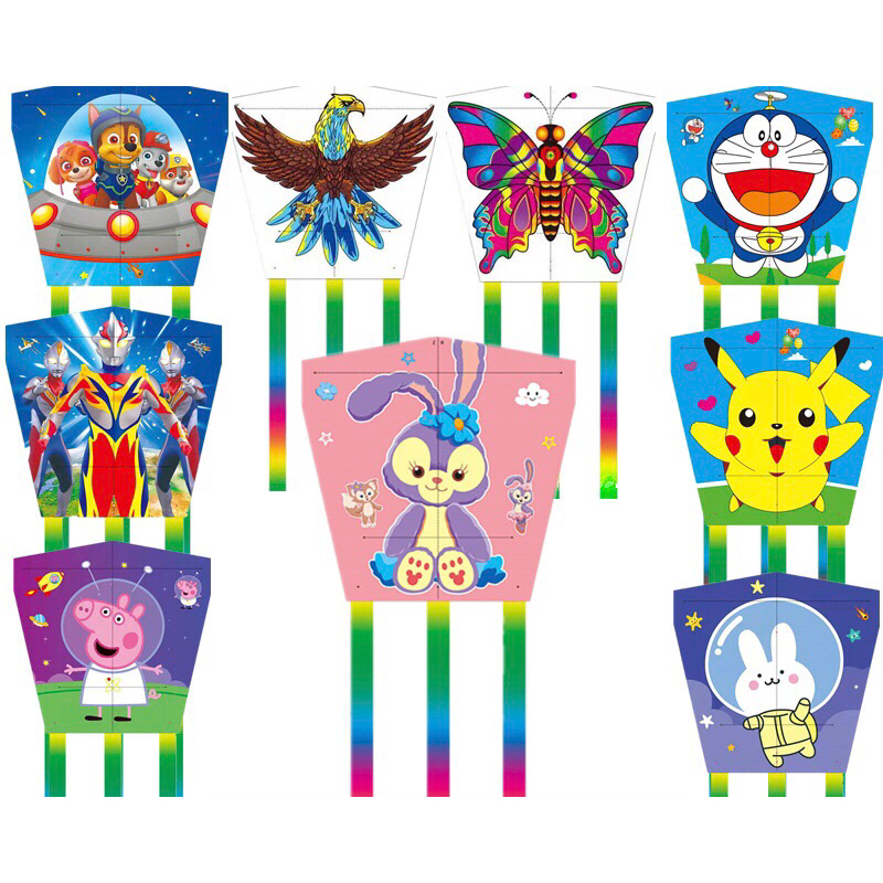 Diều cần câu mini 3D, diều hoạt hình anime cho bé kèm tay quay và cuộn dây 50 mét