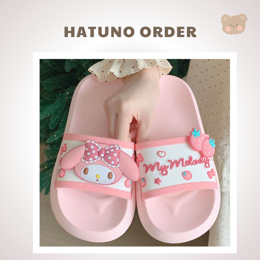 Dép Nữ Họa Tiết Thỏ Hồng, Dép My Melody Sanrio Dễ Thương Cho Nữ Hàng Xixitiao - Hatuno Order