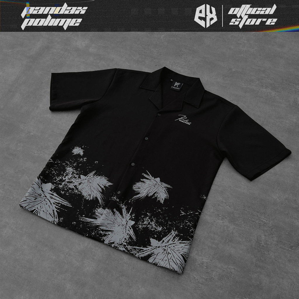 Áo sơ mi ngắn tay local brand Pandax polime , cuban shirt unisex form rộng , sơ mi nam nữ vải lụa mềm chống nhăn