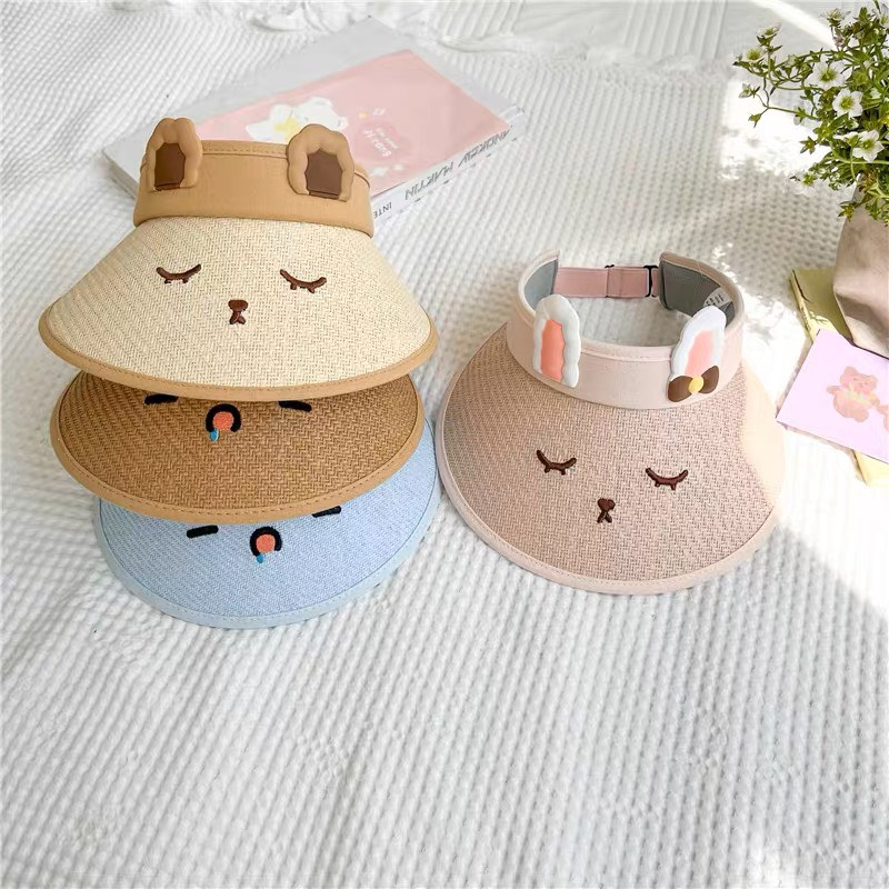 Mũ đi biển cho bé phong cách sang chảnh ,nón chống nắng nửa đầu cho bé từ 2 đến 10 tuổi